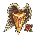 slice of cake angel wing  tattoo design idea