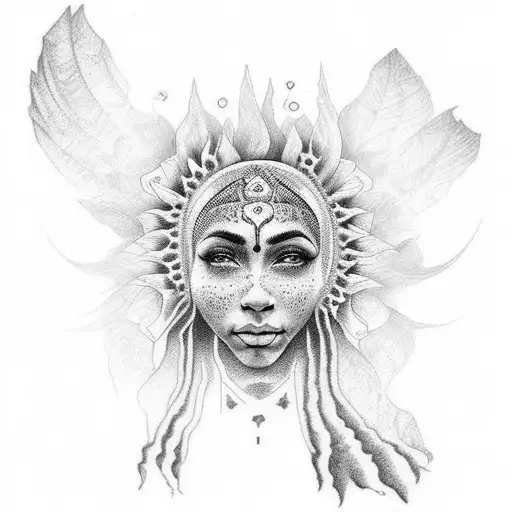 whole arm tatto to include Spiritual, annunaki, creation, nature, puerto rico, black indian spaniard race in one, life,  tattoo design idea