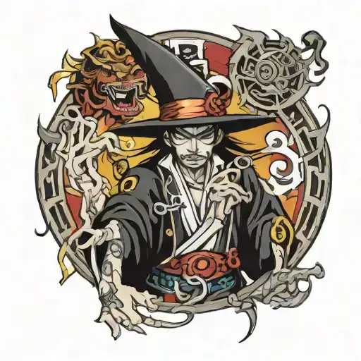 magician of black chaos from yugioh tattoo design idea