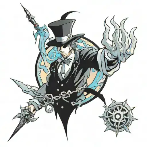 magician of black chaos  tattoo design idea