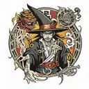 magician of black chaos from yugioh tattoo design idea