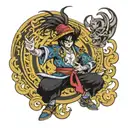 magician of black chaos from yugioh tattoo design idea