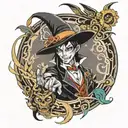 magician of black chaos from yugioh tattoo design idea