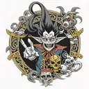 magician of black chaos from yugioh tattoo design idea