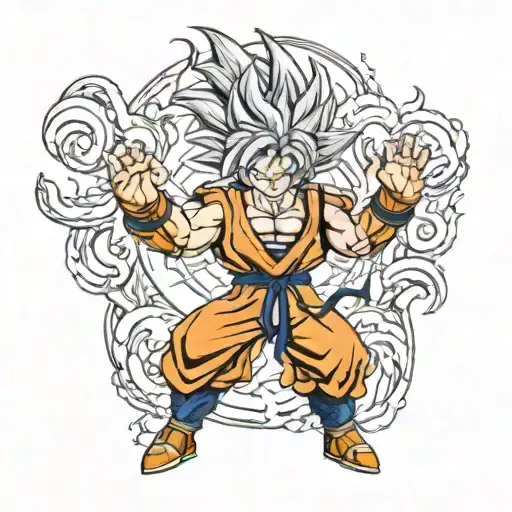 goku for dragon ball z fighting zeus tattoo design idea