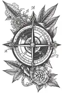 compass arrow tattoo design idea