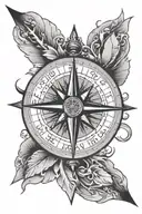 compass arrow tattoo design idea