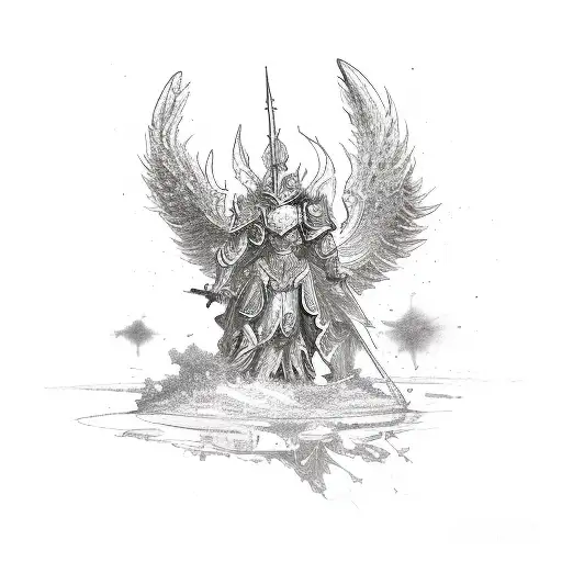 arch angel protector and destroyer  tattoo design idea