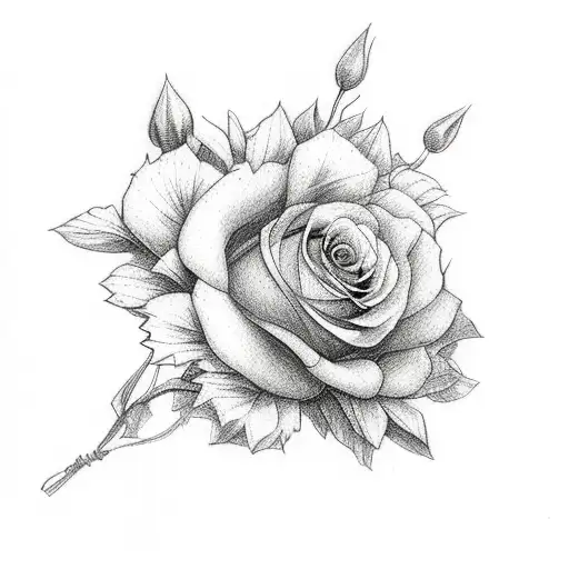 birth month flower bouquet with February, March and October  tattoo design idea