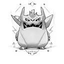 pokemon gengar with bones tattoo design idea