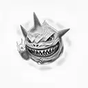 pokemon gengar with bones tattoo design idea