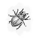 beetle and rose tattoo design idea