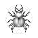 beetle and rose tattoo design idea