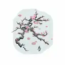 Charlotte jade text with medium cherry blossom tree tattoo design idea