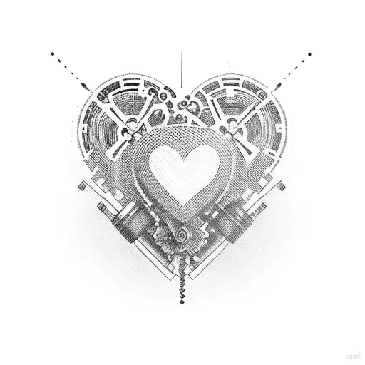 Mechanical heart tattoo design idea