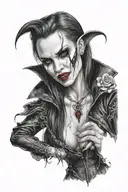 sexy vampire girl tattoo design idea