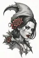 sexy vampire girl tattoo design idea