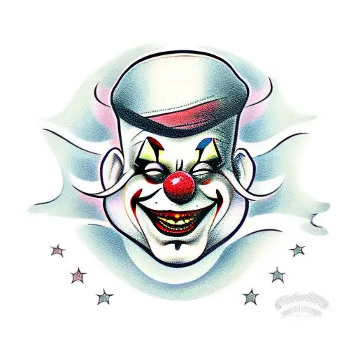 sad clown  tattoo design idea