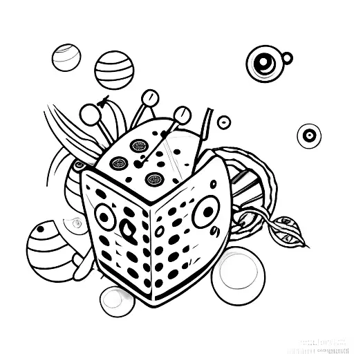 Button eyes tattoo design idea