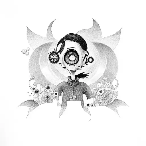 Coraline exploring the Other World tattoo design idea