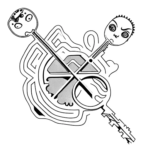 Coraline's key tattoo design idea