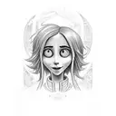 Coraline's key and button eyes tattoo design idea