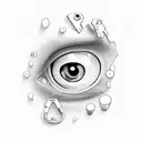 Coraline's key and button eyes tattoo design idea