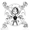 Coraline's key tattoo design idea