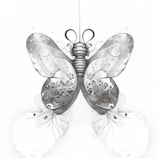 Butterfly with fingerprint wings tattoo design idea