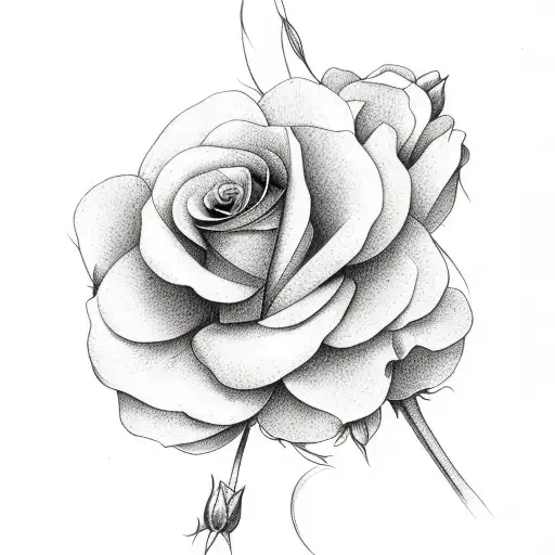 flowers bouquet with cosmo for thigh tattoo design idea