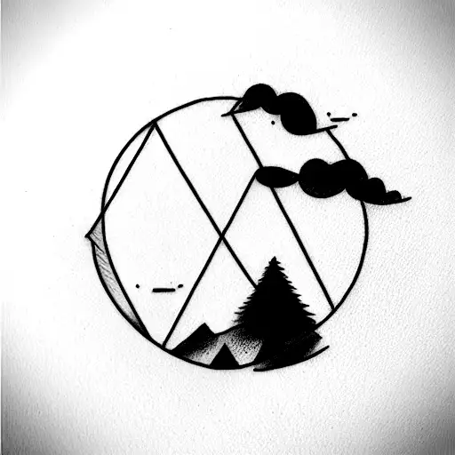 tres osos cada uno más pequeño que el anterior en un bosque  tattoo design idea