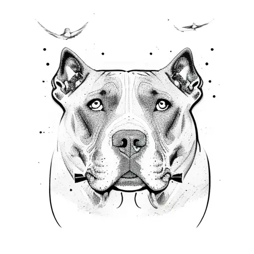 pitbull with kaizen text tattoo design idea