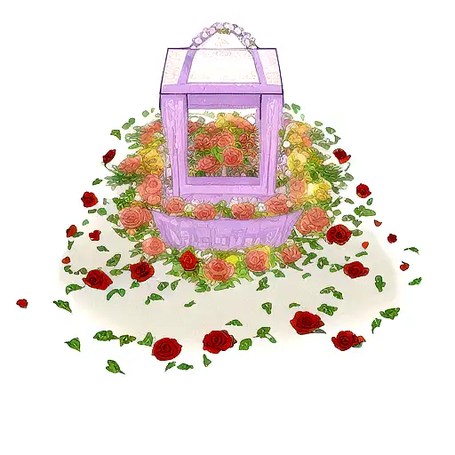 center Coffin with roses for neck tattoo tattoo design idea