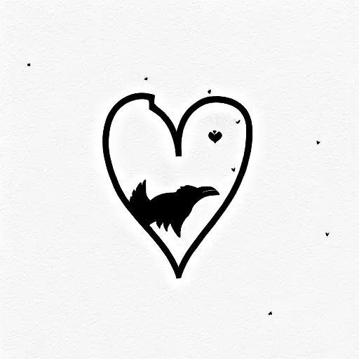 broken heart, moon and wolf, ravens  tattoo design idea