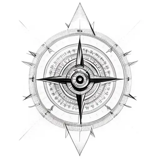 arrow with compass  tattoo design idea