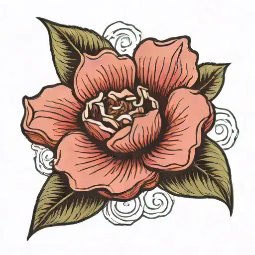 desert rose blooming tattoo design idea