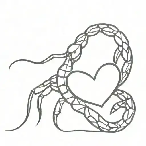scorpion stinging a heart tattoo design idea