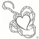 scorpion stinging a heart tattoo design idea