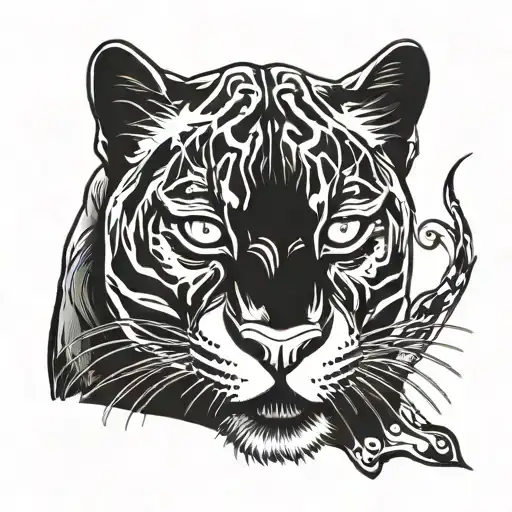black panther colored eyes tattoo tattoo design idea