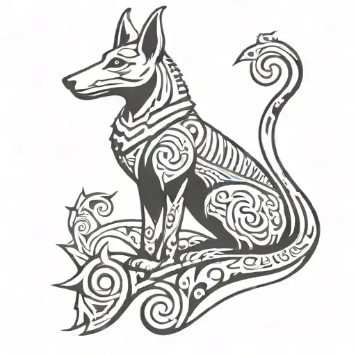 Anubis with scales tattoo design idea