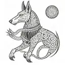 Anubis with scales tattoo design idea
