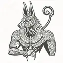 Anubis with scales tattoo design idea