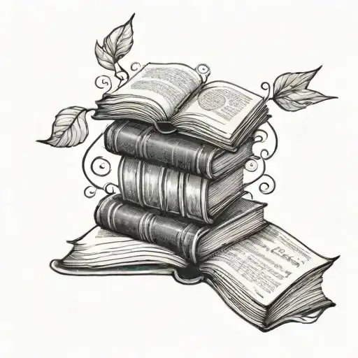 book lover tattoo design idea