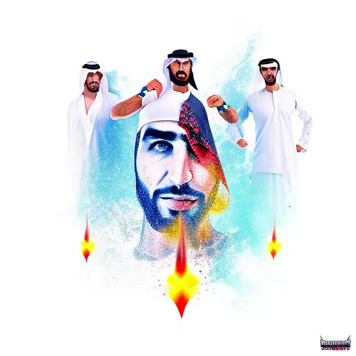 Arab fighter tattoo design idea