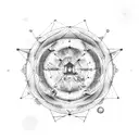 Constellation of aries , gemini and scorpio inside a circle with the word hope i tattoo design idea