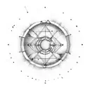 Constellation of aries , gemini and scorpio inside a circle with the word hope i tattoo design idea