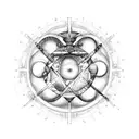 Constellation of aries , gemini and scorpio inside a circle with the word hope i tattoo design idea