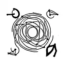 Constellation of aries , gemini and scorpio inside a circle with the word hope i tattoo design idea