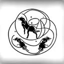 Constellation of aries , gemini and scorpio inside a circle with the Text hope i tattoo design idea