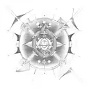 Constellation of aries , gemini and scorpio inside a circle with the Text hope i tattoo design idea